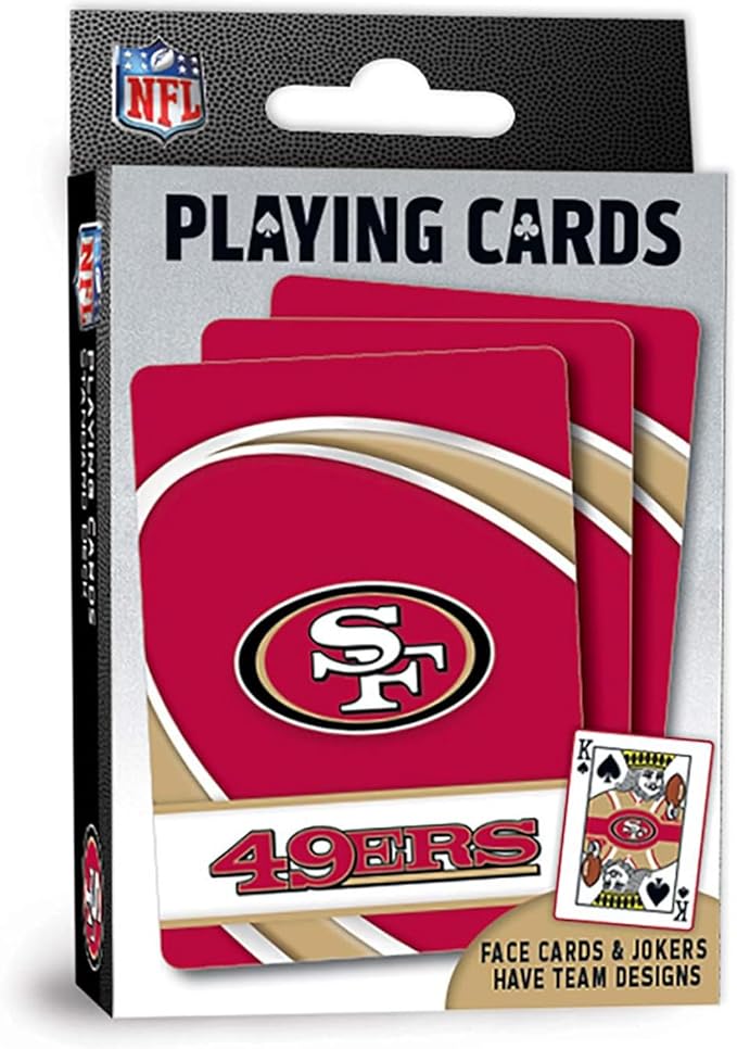 MasterPieces - NFL Playing Cards, Officially Licensed San Franciso 49ers Football Deck, Family Games for Adults and Kids, Standard Index