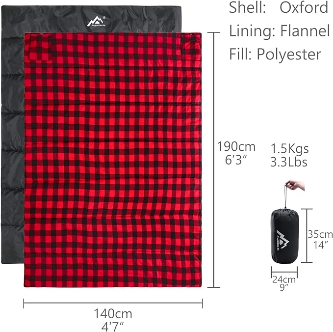 Heated Sleeping Bag pad, Heated Sleeping Bag Liner, Type-C Input, 5+5 Heating Zones, Operated by Power Bank (Battery NOT Included) or Other USB Power Supply. Type-C.