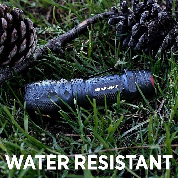 GearLight M3 Mini LED Flashlight - 2 Bright, Small Tactical Flashlights with High Lumens and Pocket Clip for Camping, Outdoor & Emergency Use ï»?- Black