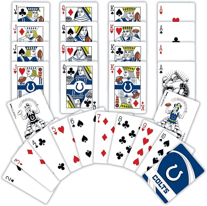 MasterPieces - NFL Playing Cards, Officially Licensed Indianapolis Colts Football Deck, Family Games for Adults and Kids, Standard Index
