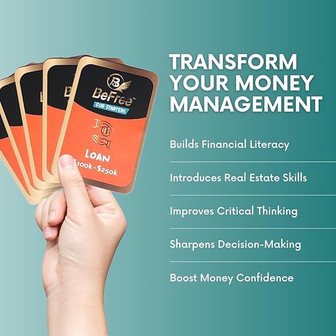 BeFree for Starters ??Financial Literacy Card Game | Learn to Earn Money, Invest & Manage Cash Flow | Educational Family Strategy Game for Teens & Adults