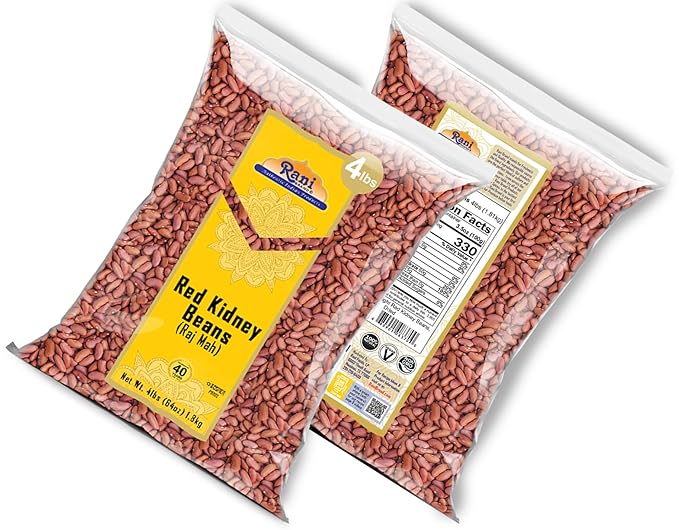 Rani Red Kidney Beans, Light 64oz (4lbs) 1.81kg ~ Pack of 2~128oz (8lbs) 3.63kg Total ~ All Natural | Vegan | Gluten Friendly | NON-GMO | Kosher | Raj Mah