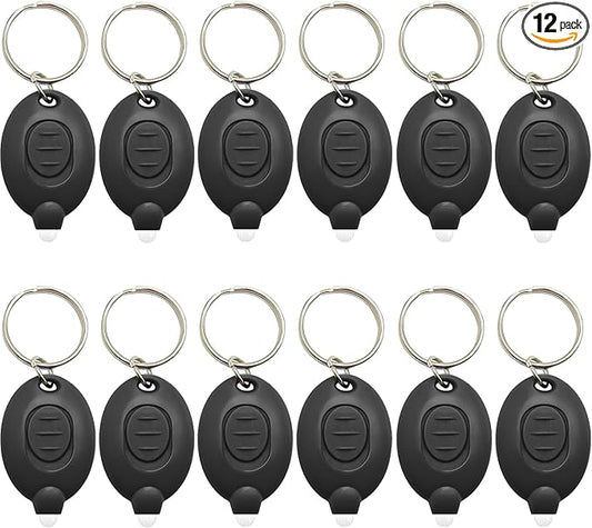 Mini LED Keychain Flashlight, Ultra Bright Micro Torch, Compact Key Ring Flashlight with White Light, Emergency Pocket Light, Tiny Flashlight for Outdoor Camping Hiking (12 PCS)