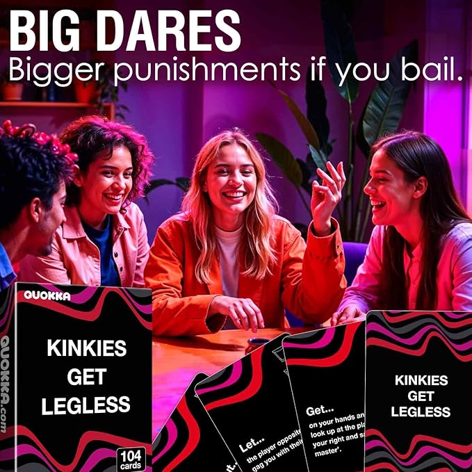 QUOKKA Card Games for Adults Let?™s Get Legless - Extra Daring Adult Games for Party Game Night with 104 Hilarious Tasks & Risky Questions, Inappropriate Challenges to Spice Up The Night, Ages 21+ Only