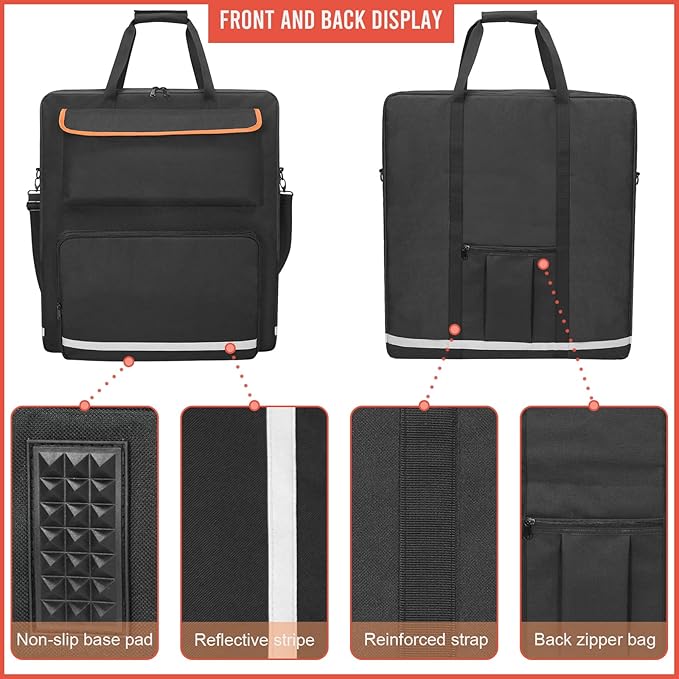 Solar Panel Storage Bag for 2 Solar Panels, Carrying Case for Jackery SolarSaga 100W 100X 200W, Double-Layer Solar Panel Carrying Case with Multi Pockets