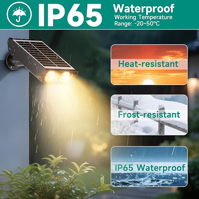 Solar Lights Outdoor Waterproof: 2 IN 1 Solar Spot Lights with 2 Lighting Modes & PC Light Guide Column for Tree Garden Yard Pathway | Warm Yellow 3000k Landscape Lights | IP65 Waterproof | 6 Pack