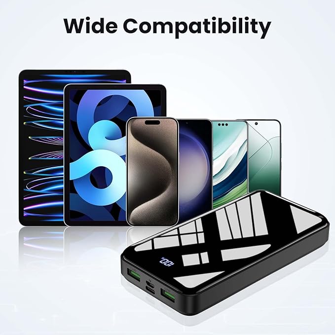 Portable Charger Power Bank 27000mAh, 22.5W Fast Charging USB C External Battery Pack, 3 Outputs & 2 Inputs, LED Display, Battery Cell Phone Bank for iPhone 17/16/15, Samsung Galaxy, Android