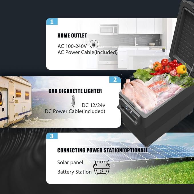 Alpicool NCF55 Portable Fridge Freezer,12 Volt Car Refrigerator, 52 Quart (49.4 Liter) Fast Cooling 12V Car Fridge -4℉~68℉,for Outdoor, Camping, RV, Truck