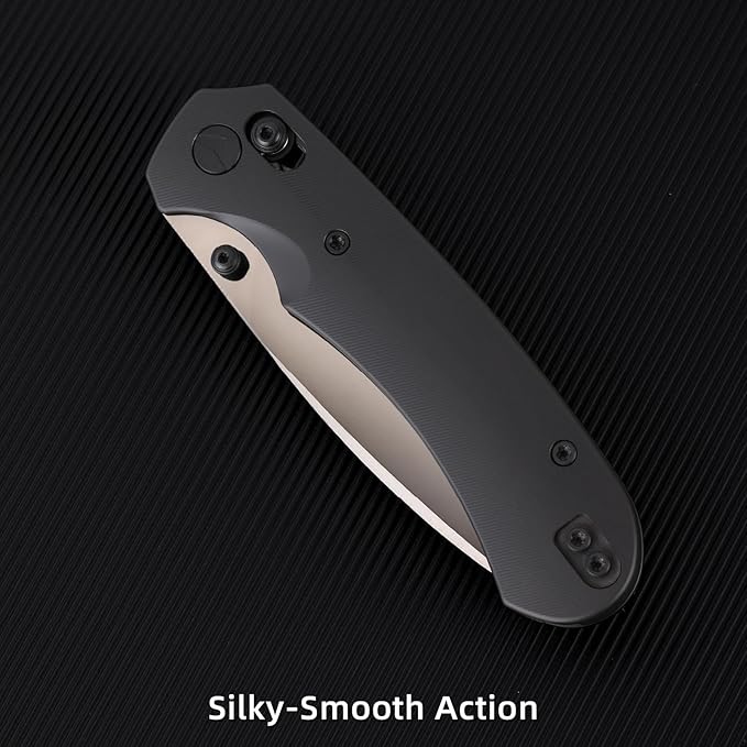 Folding Pocket Knife,3.31” M390 Blade,Erogonomic Titanium Handle,Hunting Survival Knife,EDC Knife for Hunting Camping Survival Outdoor Fishing Hiking(Black)