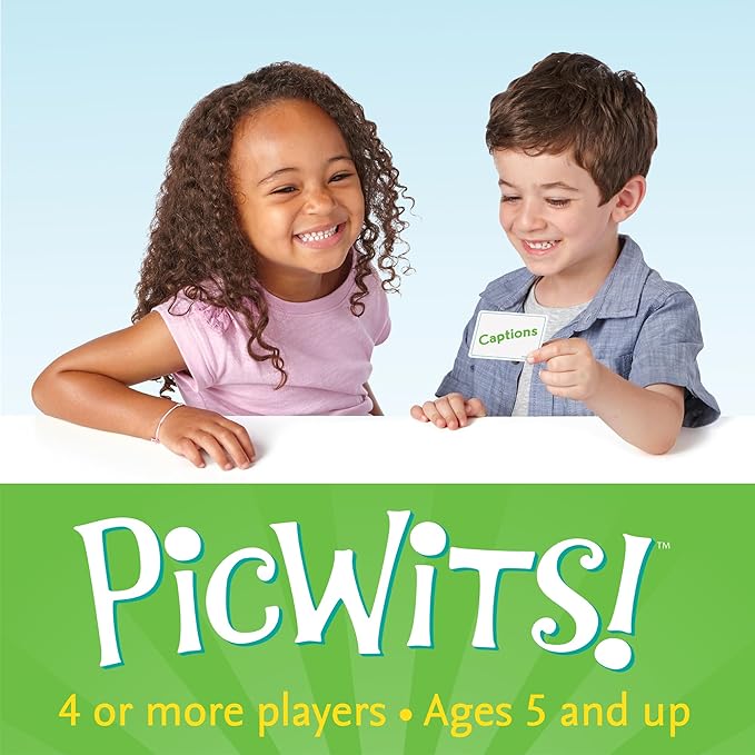 MindWare PicWits, Funny Quick Wit Picture Captioning Card Game, Quick 30-Minute Game Play, Ages 5 and up - Silly & Sweet