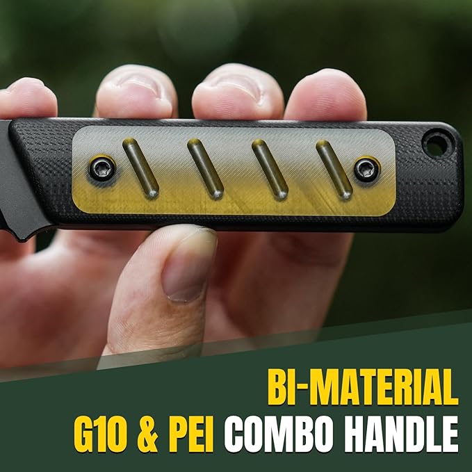 Kizer Smolt Fixed Blade Knife, 2.93 In D2 Steel Pocket Knife Drop Point Camping Fixed-blade Knives with Sheath, G10&PEI Handle Small EDC Fixed Knife for Men Women Outdoor Indoor 1063A4