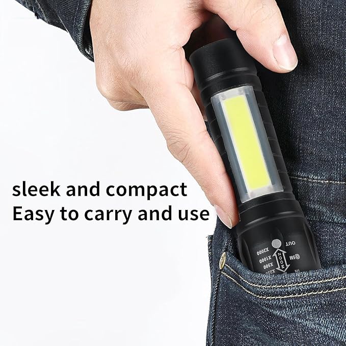 10 Pack LED Rechargeable Flashlight, Super Bright Small MiniCamping Flashlights Zoomable Beam, Convenient USB C Charging for Camping Hiking Outdoor Home Emergency (Style 6)