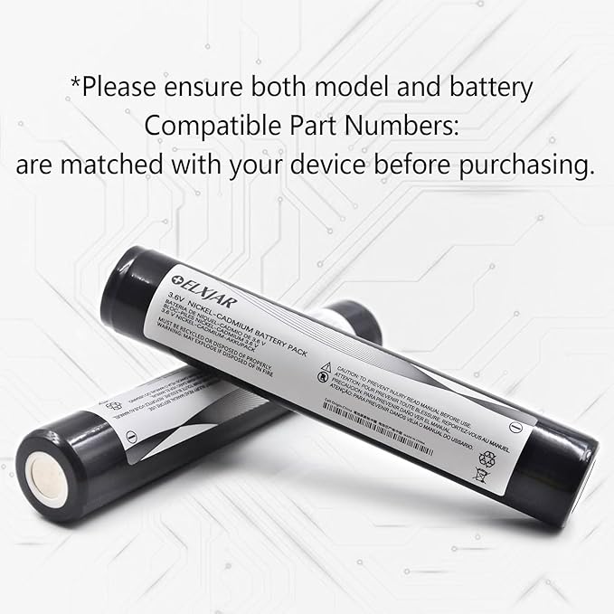(2-Pack) 3.6V 1800mAh Ni-CD Rechargeable Battery Pack Replacement for Streamlight Stinger DS LED HP XT 75175 75375 PolyStinger Pelican M9 Flashlight