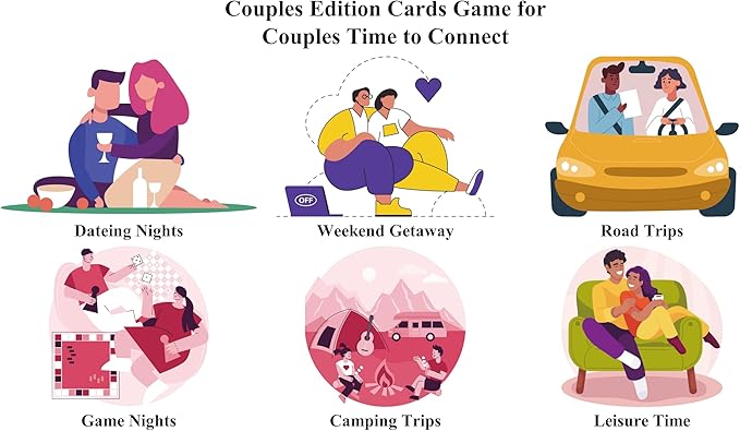 Adults Couples Edition Card Game for Date Nights, Game Nights, Road Trips, 150 Conversation Cards for Couples with Cards Storage Box Free, 2 Players