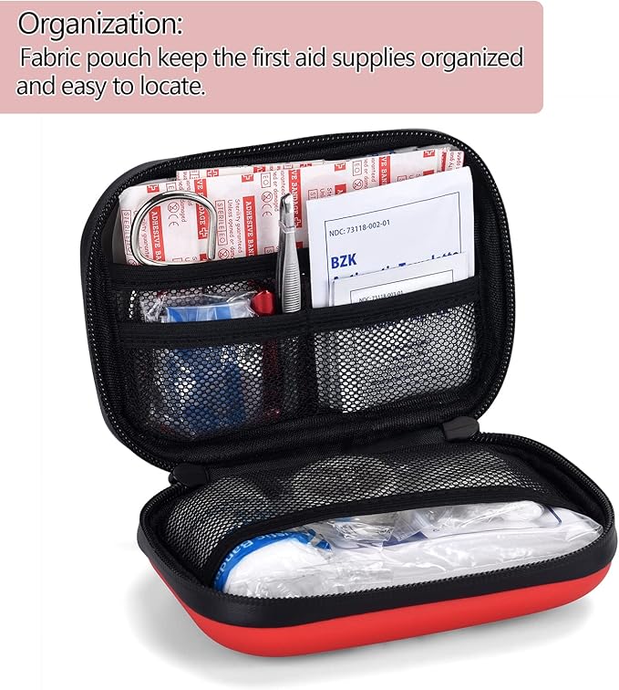 Mini Durable First aid kit -Small Hard Shell Medical Kit for Home, Businesses -Waterproof EVA Emergency First Aid Supplies -Perfect for Boat, Sports, Car, Hiking, First Aid Kit Bag, Survival kit