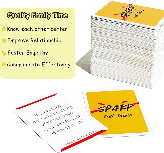 Conversation Cards for Family - Spark Family Conversations - Family Card Games for Adults, Teens, Kids - Chat Cards Family Pack (250 Cards)