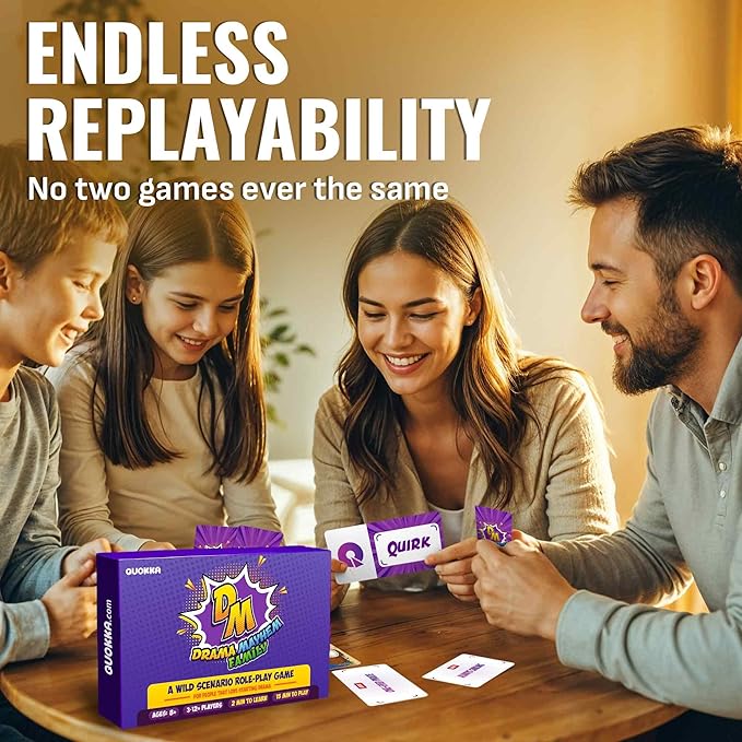 QUOKKA Charades & Guessing Game for Family - 120 Hilarious Scenarios & Quirk Cards | Perfect for Family Game Night, Parties, Gifts & Reunions | Original Pack