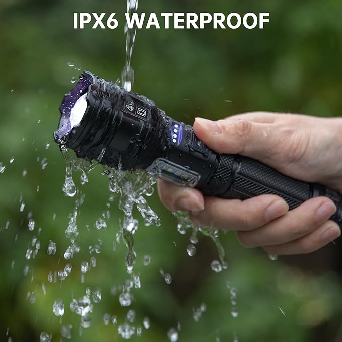 Flashlight Rechargeable 99,000 High Lumens, 2 Pack Super Bright Flash Light with 7 Modes, Waterproof Powerful Linternas, Multifunctional Handhedl Torch for Camping, Home