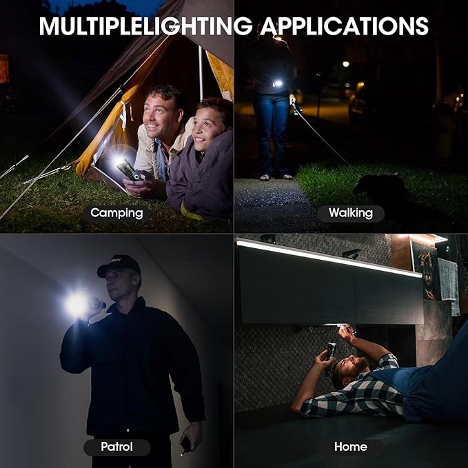 Flashlights Rechargeable LED High Lumens - 4 Pack 90,000LM Super Bright Flashlight, Adjustable Powerful Flash Light with 5 Modes, Waterproof Handheld Flashlight for Home, Camping (4)