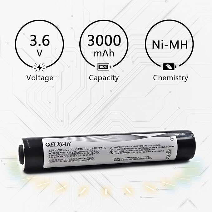 (2-Pack) 3.6V 3000mAh Ni-MH Rechargeable Battery Replacement for Streamlight Stinger DS LED HP XT 75175 75375 PolyStinger Pelican M9 Flashlight