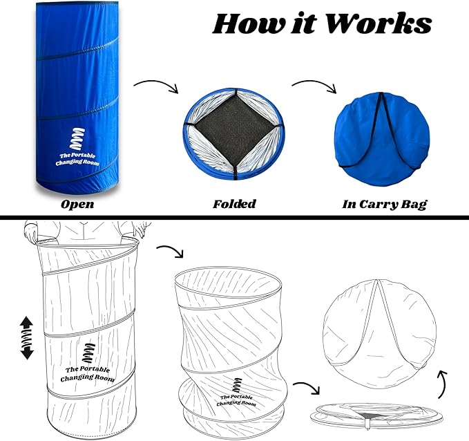 Portable Changing Room, Pop Up Pod - Privacy Tent, Dressing Room Tube or Portable Toilet Stall with Carry Bag for Camping, Beach, or Outdoor by The Portable Changing Room