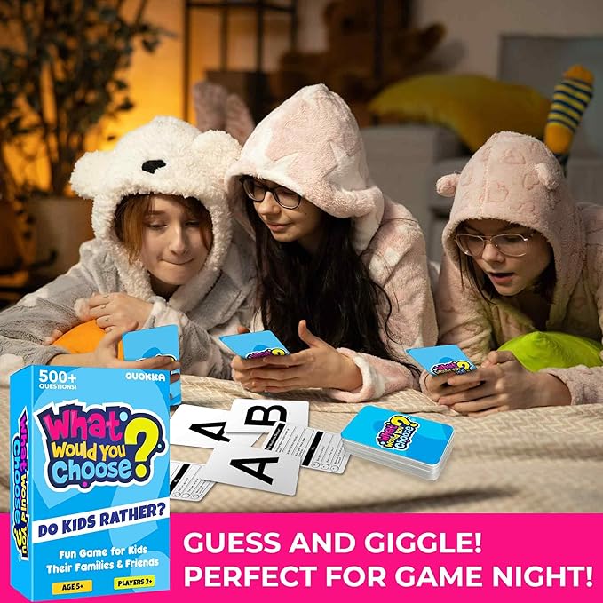 QUOKKA Board Game for 8-12 Year Olds - Original Edition - Family Card Game for Kids Ages 5-8 - What Would You Choose | Do Kids Rather? | Pick Your Answer | Get to Know You - Fun Game Night for Kid