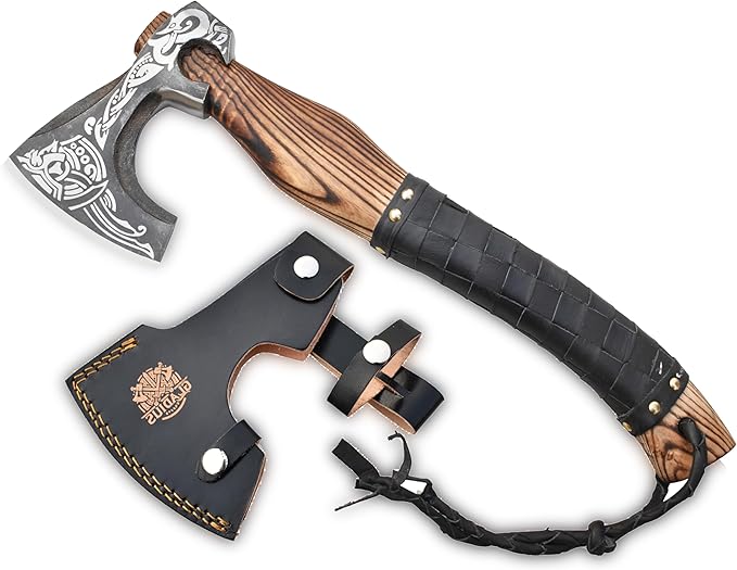 | Exquisite Handmade Viking Axe - Ideal for Collectors & Enthusiasts | Authentic, Artisan-Crafted | Medieval Styled Axe with Durable and Robust High Carbon Steel (GC-AX12)