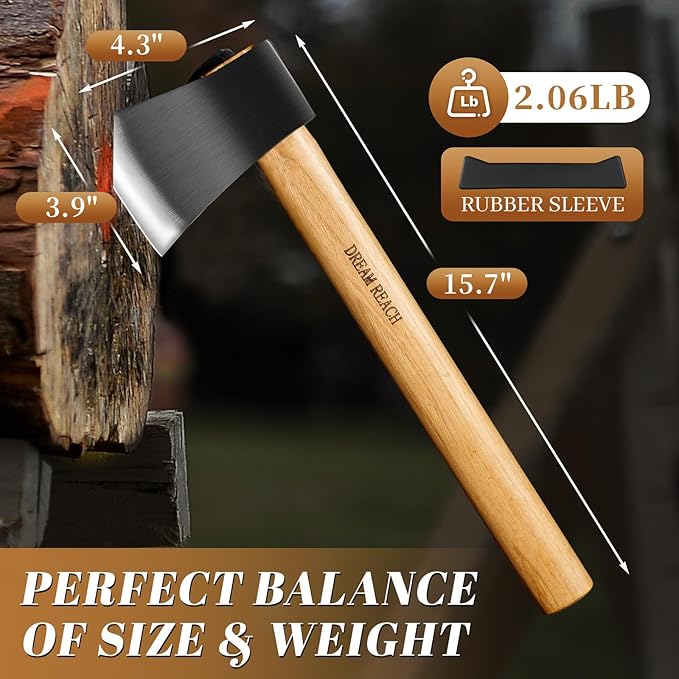 Dream Reach Throwing Axe Set - 2 PCS Hand Forged Throwing Hatchet, 15.7" Professional Throwing Game Axe for Backyard, Competition, Recreation