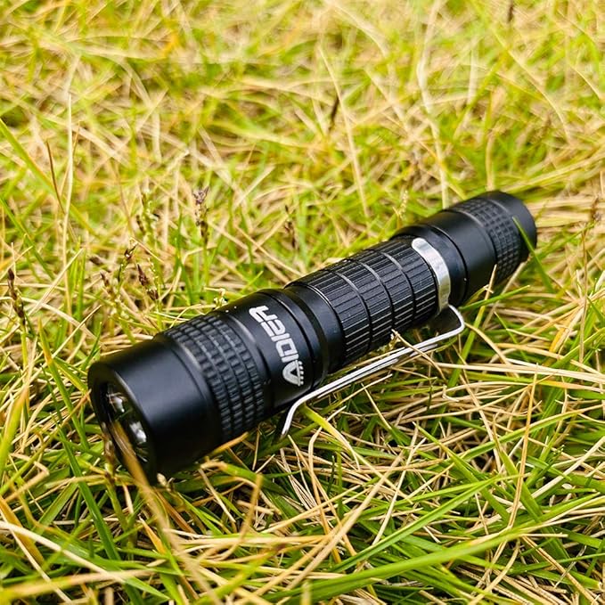 Ultra Bright Compact EDC Keychain LED Flashlight 180lm Pocket Flashlight with Battery IPX7 Waterproof Tail Switch Flashlights for Camping, Hiking, Outdoor Activity and Emergency Lighting