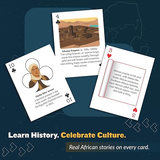 Kulture Games - Educational Playing Cards African History - Fun Playing Cards for Adults & Kids - Homeschool Learning Cultural - African Legends Kingdoms Stories - History Learning - Ages 6+