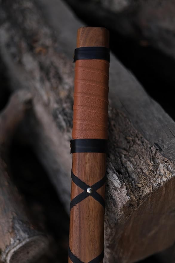 Custom Handmade Carbon Steel Viking Axe – 19” Inches Hand Forged Medieval Axe with Leather Sheath – Camping and Forest Hunting Hatchet – Gift for HIM (Brown Leather Ragnor)