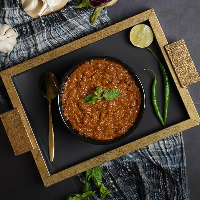 Ashoka All-Natural Entrees 1932, Vegan Mashed Aubergines, Kosher Certified, Microwave Ready Meals, Authentic Baigan Bharta, Portable Backpack Friendly Food, Gluten-Free, No Preservatives, Pack of 5