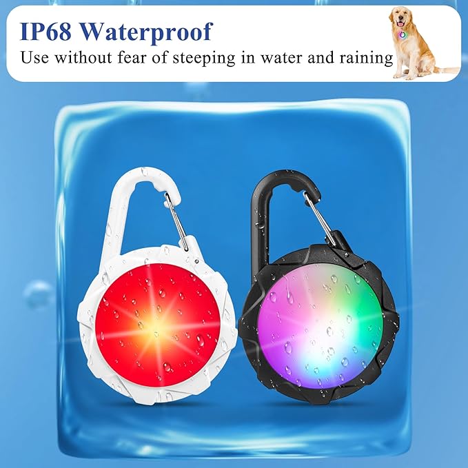 Dog Lights for Night Walking, 2 Pack 4 Modes Dog Collar Light, IP68 Waterproof Pet LED, 700 mAh High Capacity USB Rechargeable Pet Safety Accessories for Night Cycling, Climbing, Camping