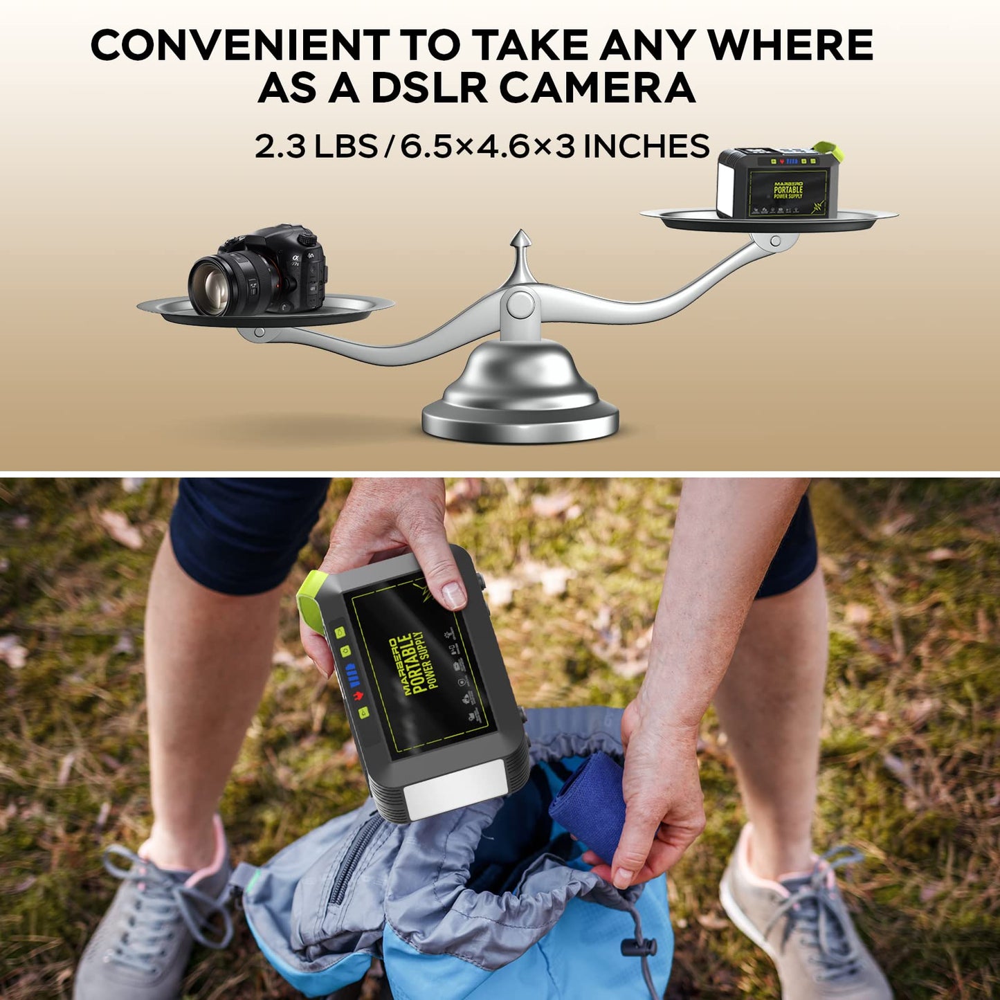 MARBERO Portable Power Station 88Wh, 120W Surge, Solar Generator 24,000mAh