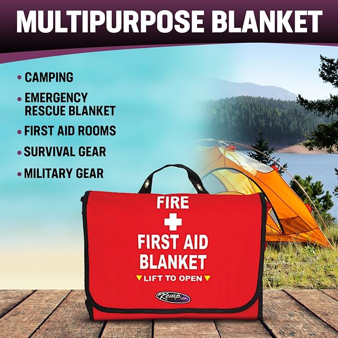 Kemp USA First-Aid Blanket Bag, Travel Essentials for Safety & Emergency - with 80% Wool Blanket Included - Lightweight and Mountable Survival Gear and Supplies (17x4.5x12.5 inches)