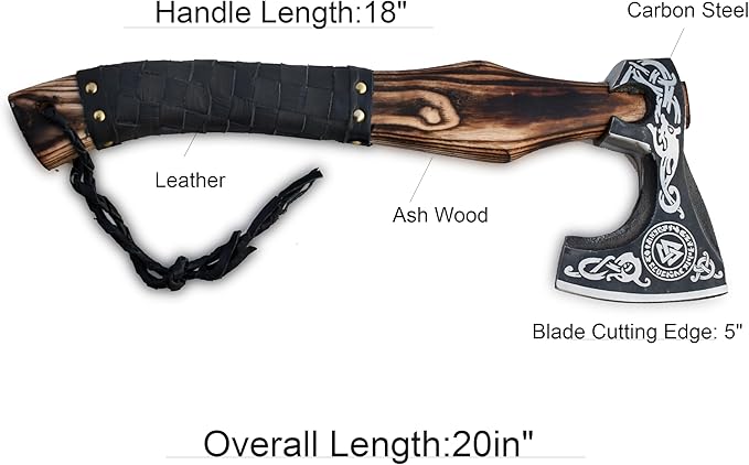 | Exquisite Handmade Viking Axe - Ideal for Collectors & Enthusiasts | Authentic, Artisan-Crafted | Medieval Styled Axe with Durable and Robust High Carbon Steel (GC-AX07)