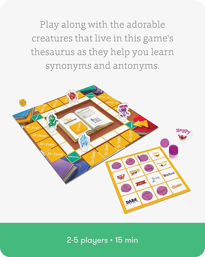 SimplyFun Is or Isn?™t - Expand Vocabulary Skills by Identifying Synonyms and Antonyms - an Engaging and Educational Bingo Game for Kids - for 2 to 5 Players, Ages 6 & Up