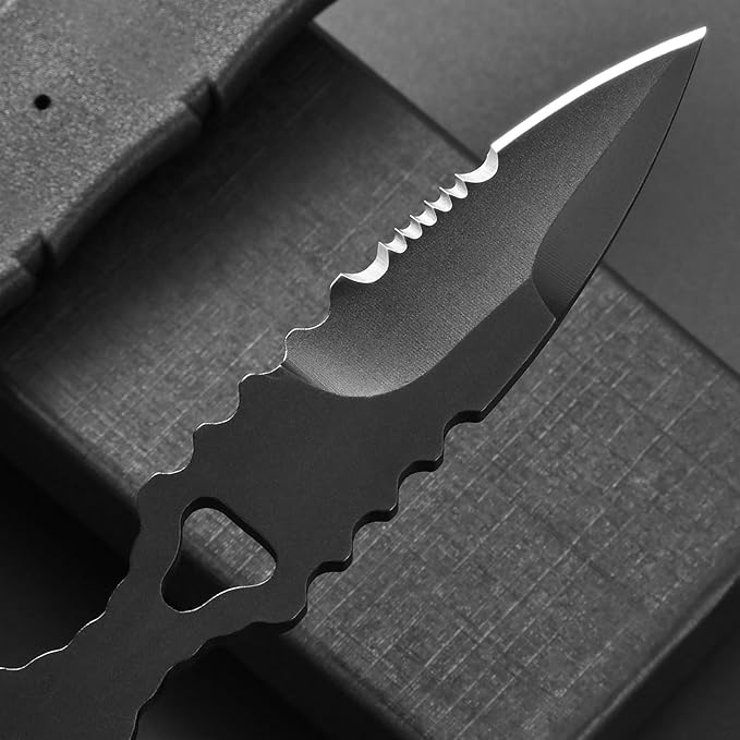 GTK397 Cool Fixed Knife D2 Steel Blade Stainless Steel Handle EDC Tool Knifes for Outdoor Camping Adventure Survival(A)
