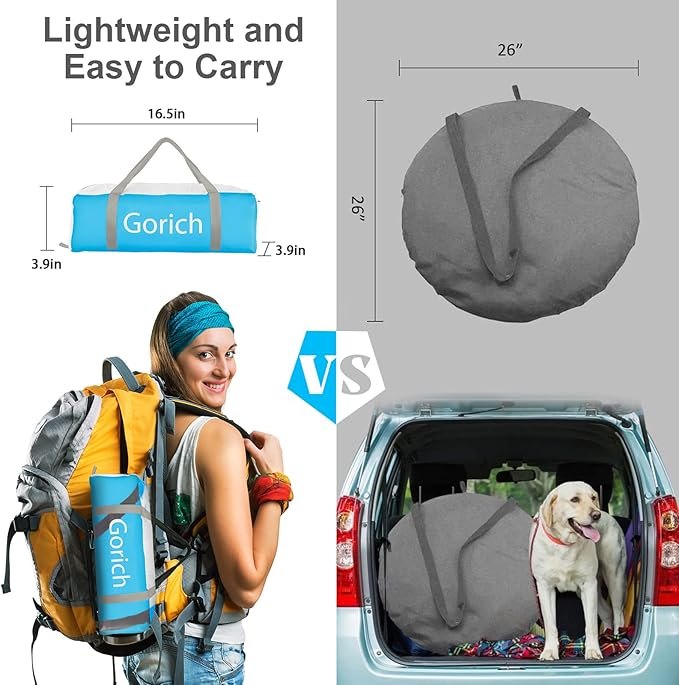 Gorich Beach Tent Sun Shelter for 3/4-5/6-7/8-10 Person with UPF 50ï¼?UV Protection, Lightweight & Easy Setup Beach Shade Canopy, Portable Beach Shade Tent Beach Cabana