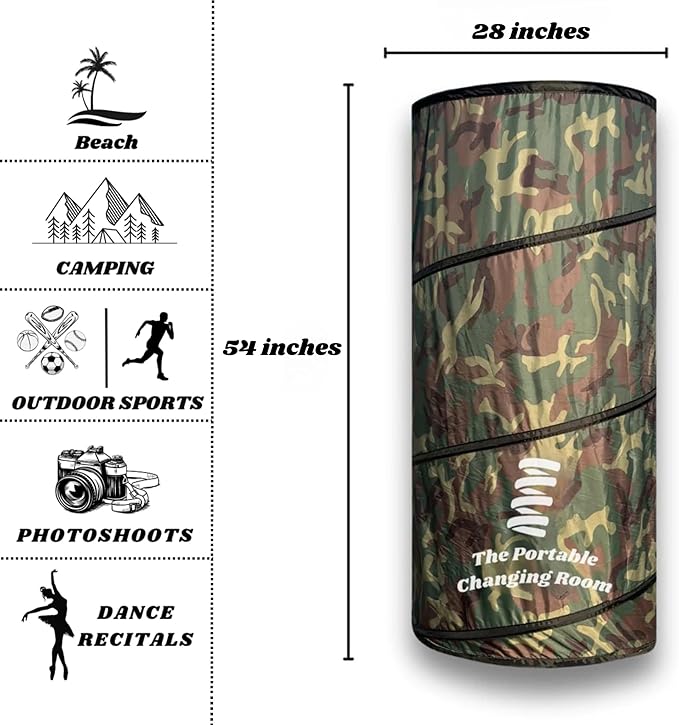 Portable Changing Room, Pop Up Pod - Privacy Tent, Dressing Room Tube or Portable Toilet Stall with Carry Bag for Camping, Beach, or Outdoor by The Portable Changing Room