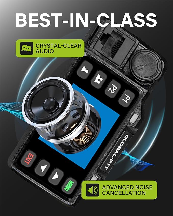 Global-PTT 2-Pack Push-to-Talk Over Cellular (PoC) Mobile Radios Walkie Talkies - 4G LTE Nationwide PTT Unlimited Range Free License for in-Vehicle Communication (Non-GPS)