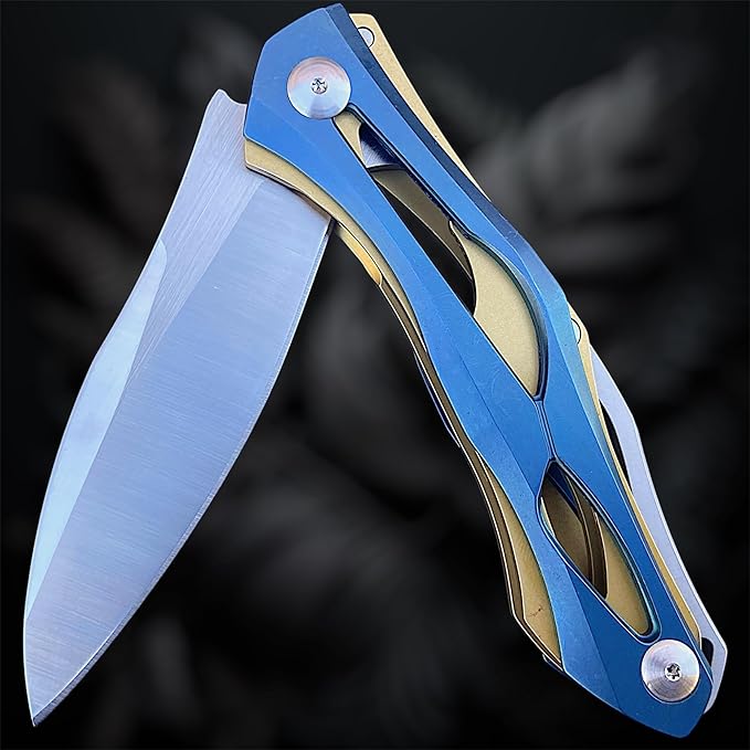 TACTICAL GEARZ Premium Stainless Steel Folding Knife, Stainless Steel Handle, D2 Steel Blade (Ronus GB)