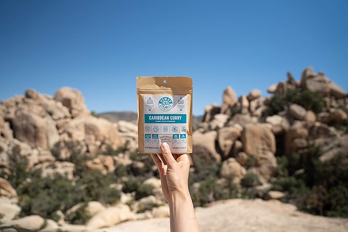 Nomad Nutrition Caribbean Curry | Instant Freeze Dried Backpacking & Camping Food | Plant-Based, Non-GMO Hiking Meals with High-Energy, Vegan, Gluten-Free | 56g - 2 Pack