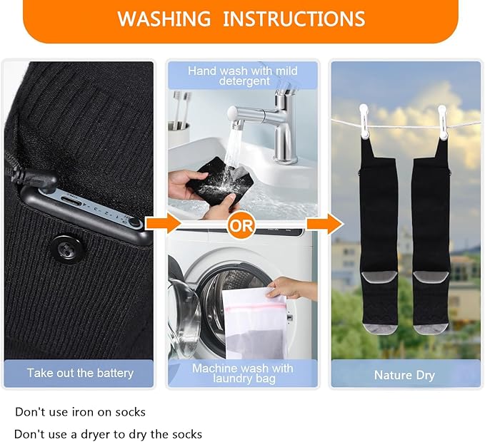 Electric Heated Socks,Heating Entire Sole and Instep 5V 5000mAh Rechargeable Battery Winter Heated Socks for Men Women Outdoor Riding Camping Hiking Skiing