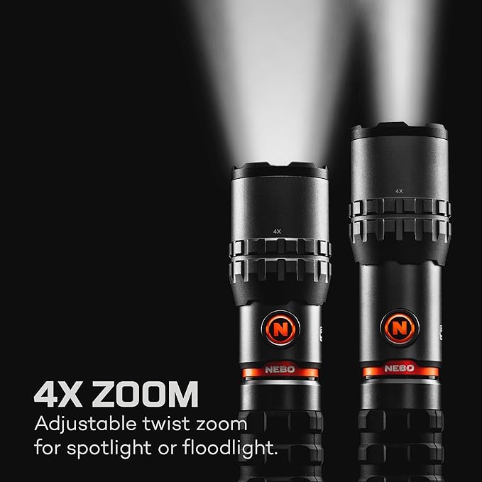 NEBO SLYDE King 2K Flashlight | 2000 Lumens, 7 Light Modes, Rechargeable COB Work Light & LED Flashlight, Magnetic Base, Waterproof, Great for Camping & Hunting, Includes USB-C Charging Cable