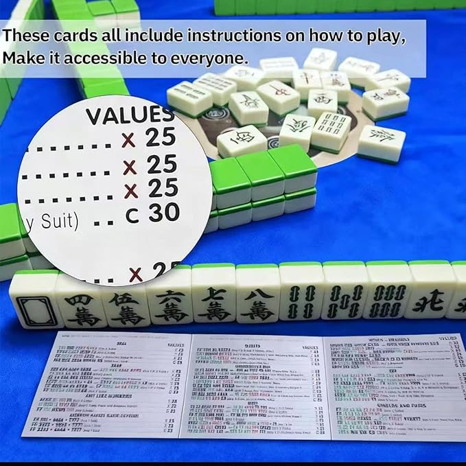 4Pcs mah-Jong 2025 Cards,Large Size, 4 Pieces for Group Play