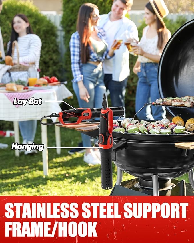 1500W Electric Charcoal Starter with 10ft Cable, 60S Rises to 1100℉ Fire Lighter with Air Blower for Grill, BBQ, Wood Burning Fireplaces, Chemical Free Heated fire starter with Gloves Included