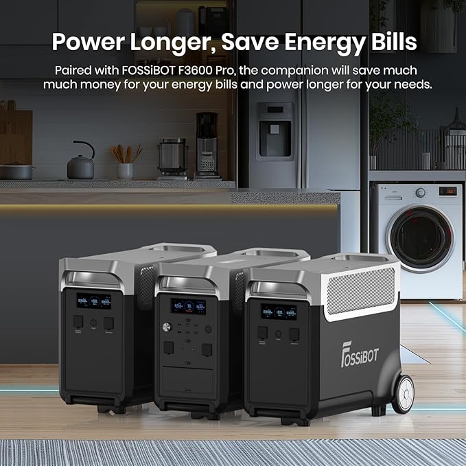 FOSSiBOT FB3840 LiFePO4 upgraded version 3840Wh Capacity Expandable Up to 11520Wh Power Station, Quick Charge, Additional Battery for Home, Emergency Power, Camping Trips Travel,RV