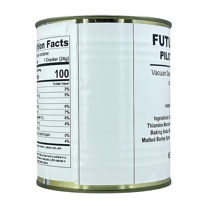 Future Essentials Sailor Pilot Bread Crackers 9.9 Oz per Can Ship’s Biscuit Ready to Eat Survival Food #2.5 Can (12 Servings Each) Pack of 1 Long-Term Emergency Storage Food 30-Year Shelf Life
