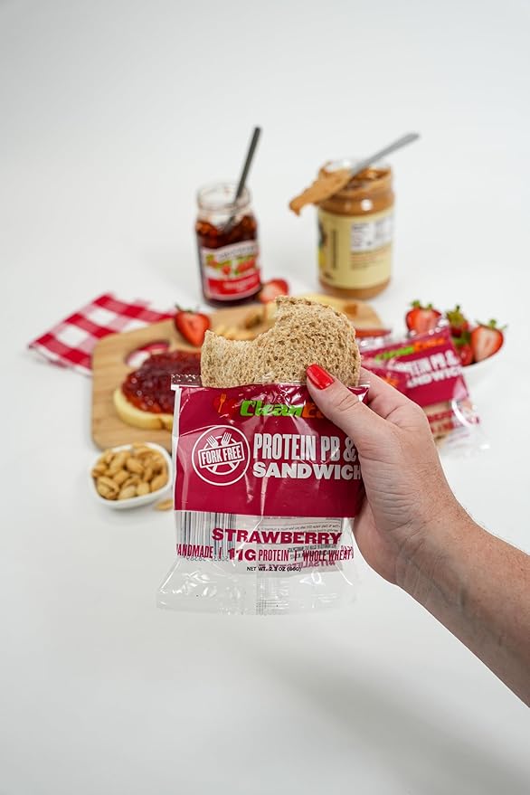 Clean Eatz High-Protein PB&J Sandwich, Mixed (Strawberry & Grape) β 16 Pack